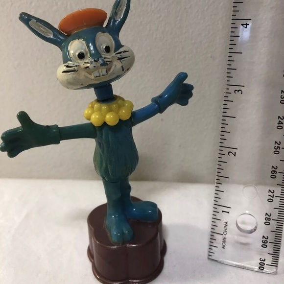 Rare TM Toys Collapsable Push Bottom Vintage Bunny Toy Hong Kong & Frankenstien - Picture 2 of 12